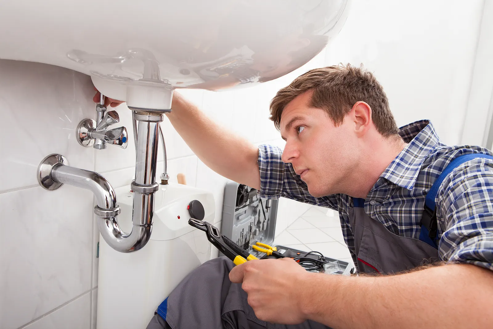 Plumber at work
